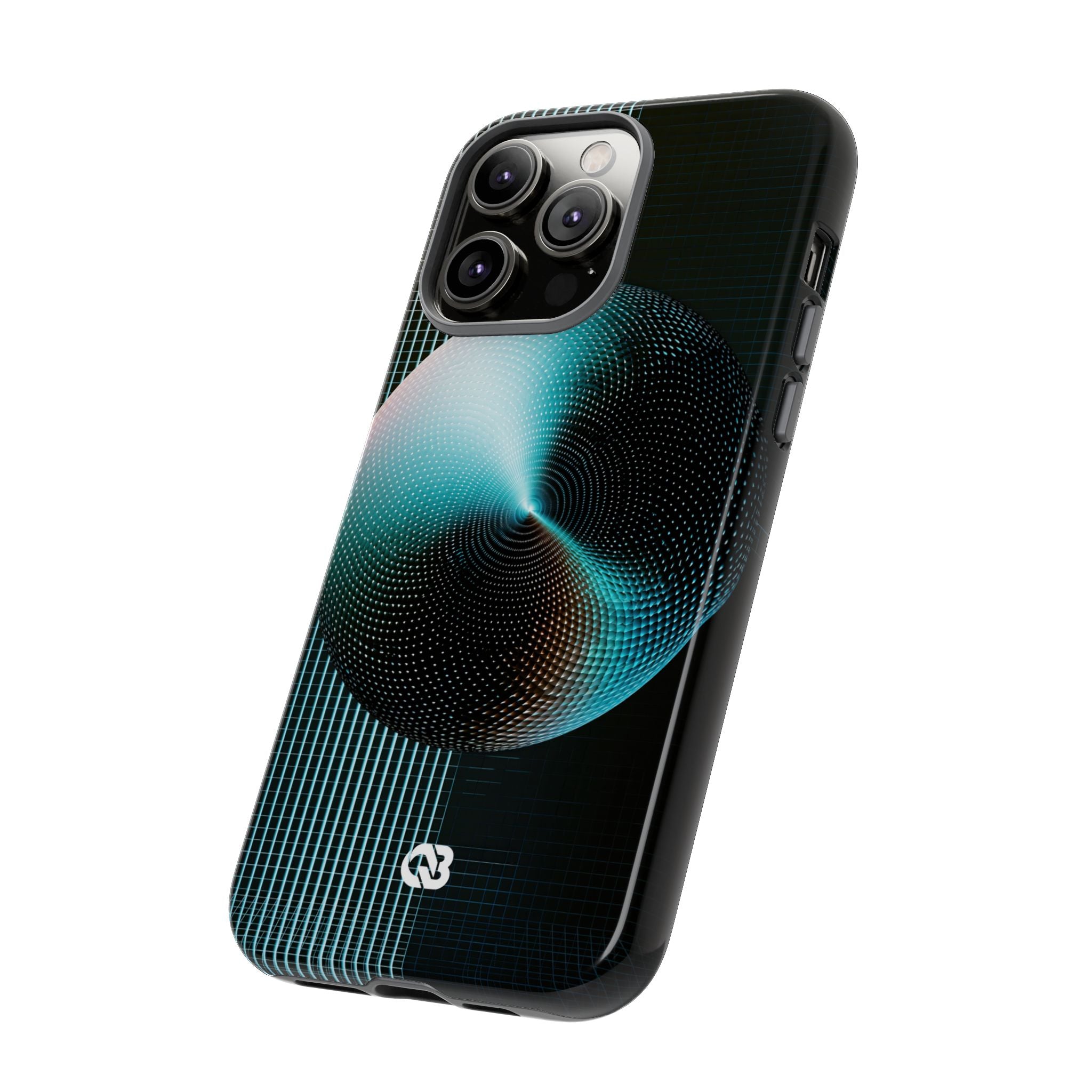 Blue Tough Phone Case for iPhone - Cyan Vector Sphere
