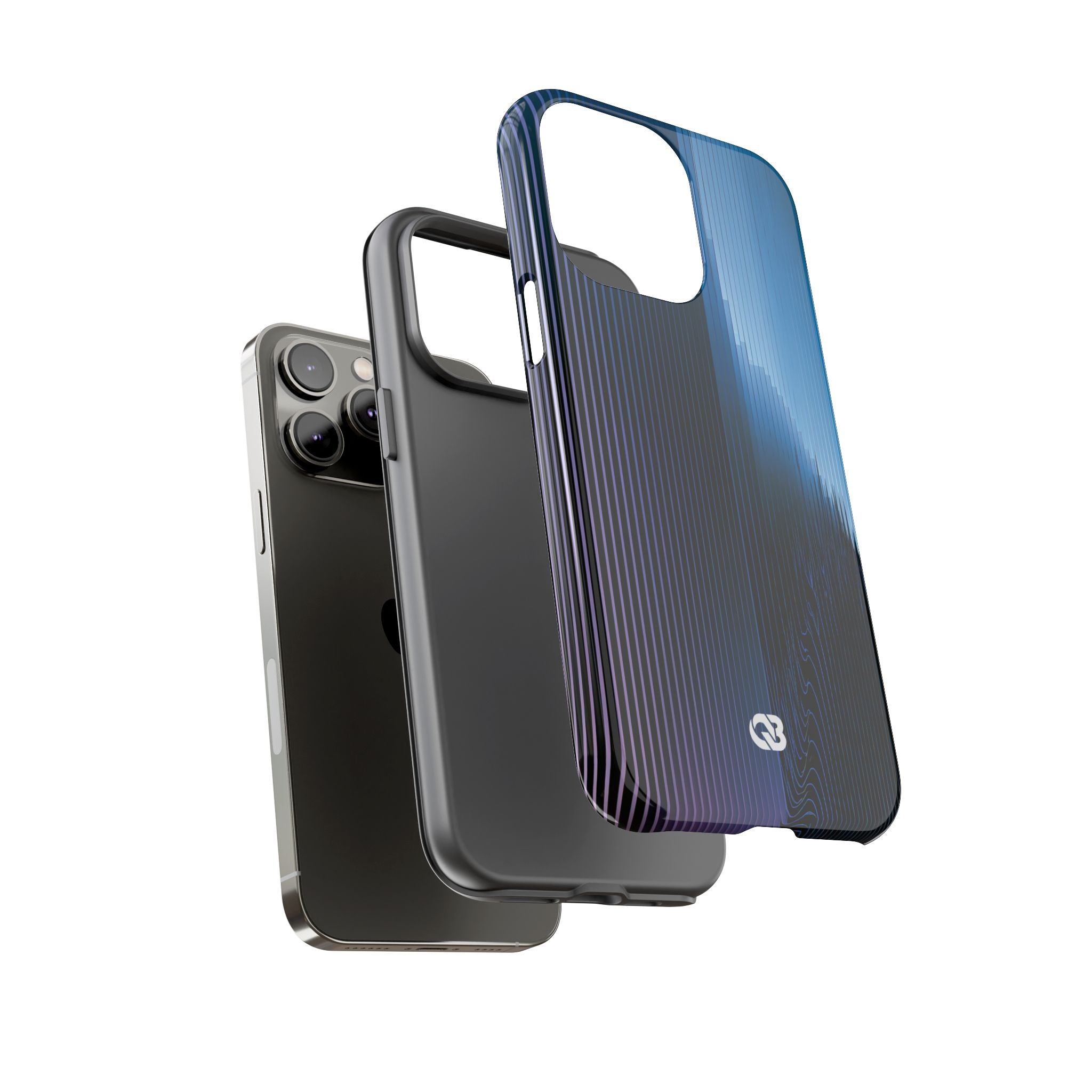 Blue Tough Phone Case for iPhone - Indigo Distortion Wave