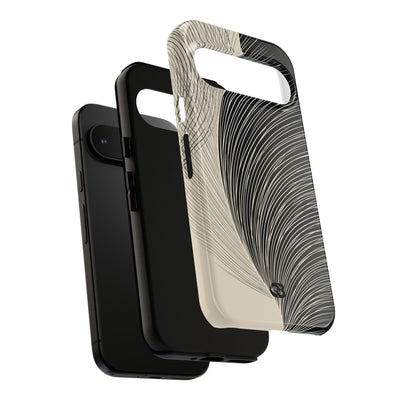 Beige Tough Phone Case for Google Pixel - Obsidian Cream Plume