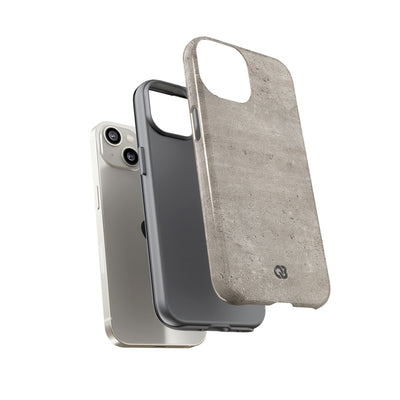 Grey Tough Phone Case for iPhone - Brutalist Stone Grit