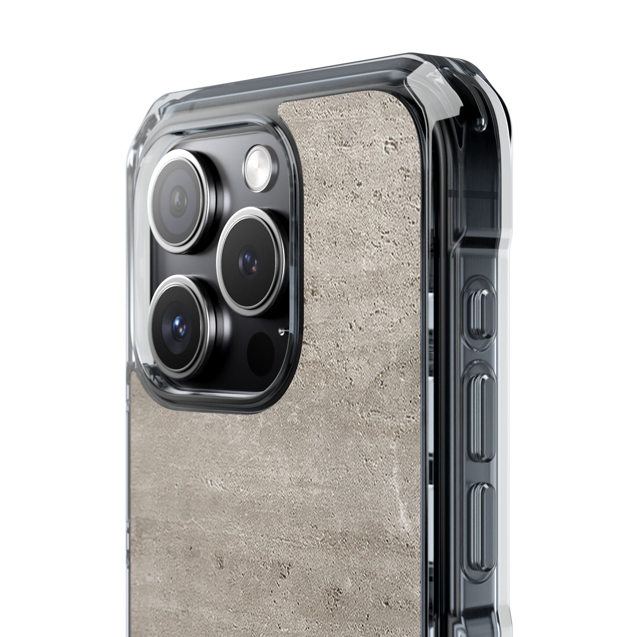 Grey Impact MagSafe Phone Case for iPhone - Brutalist Stone Grit