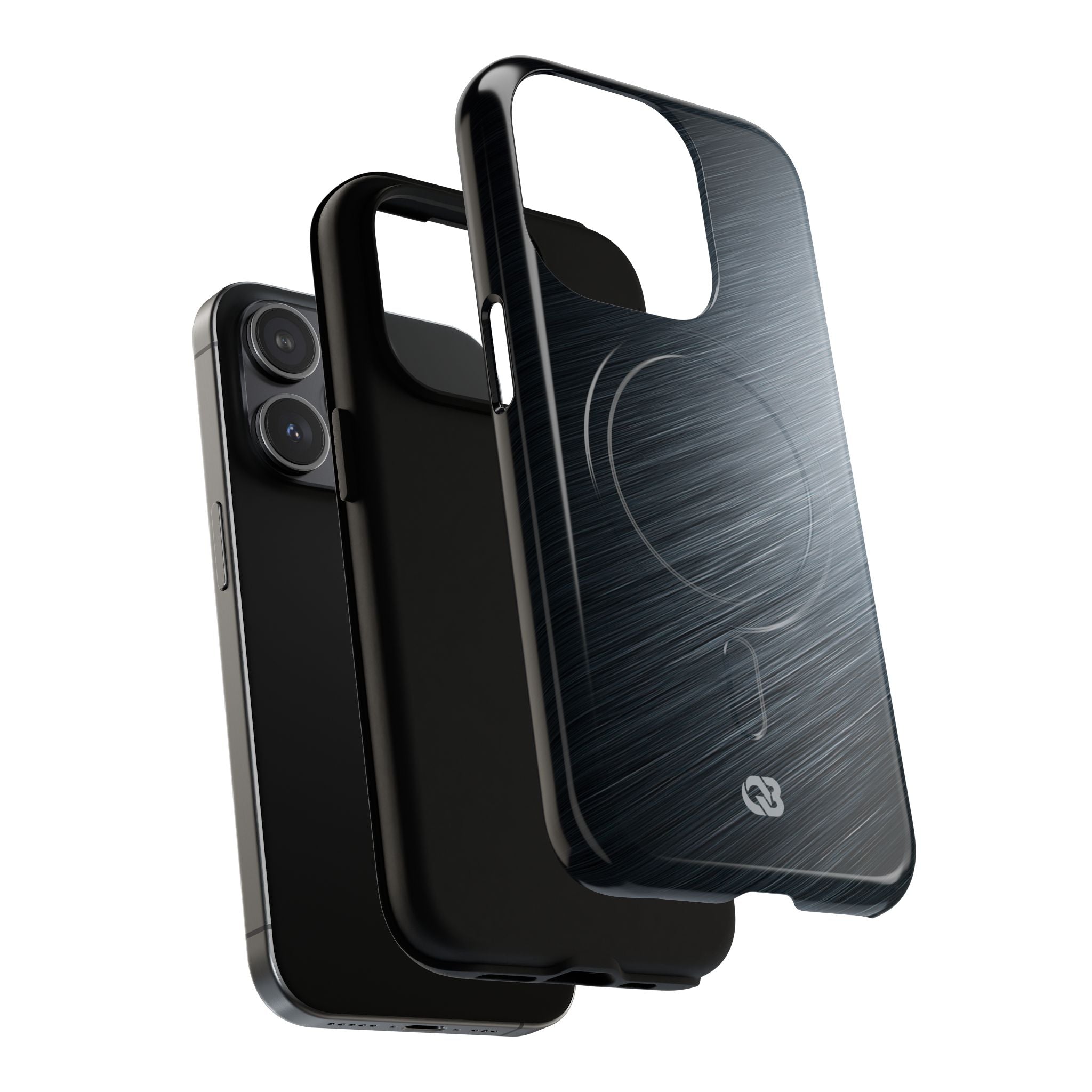 Grey Tough 2.0 Magsafe Phone Case for iPhone - Charcoal Brushed Steel