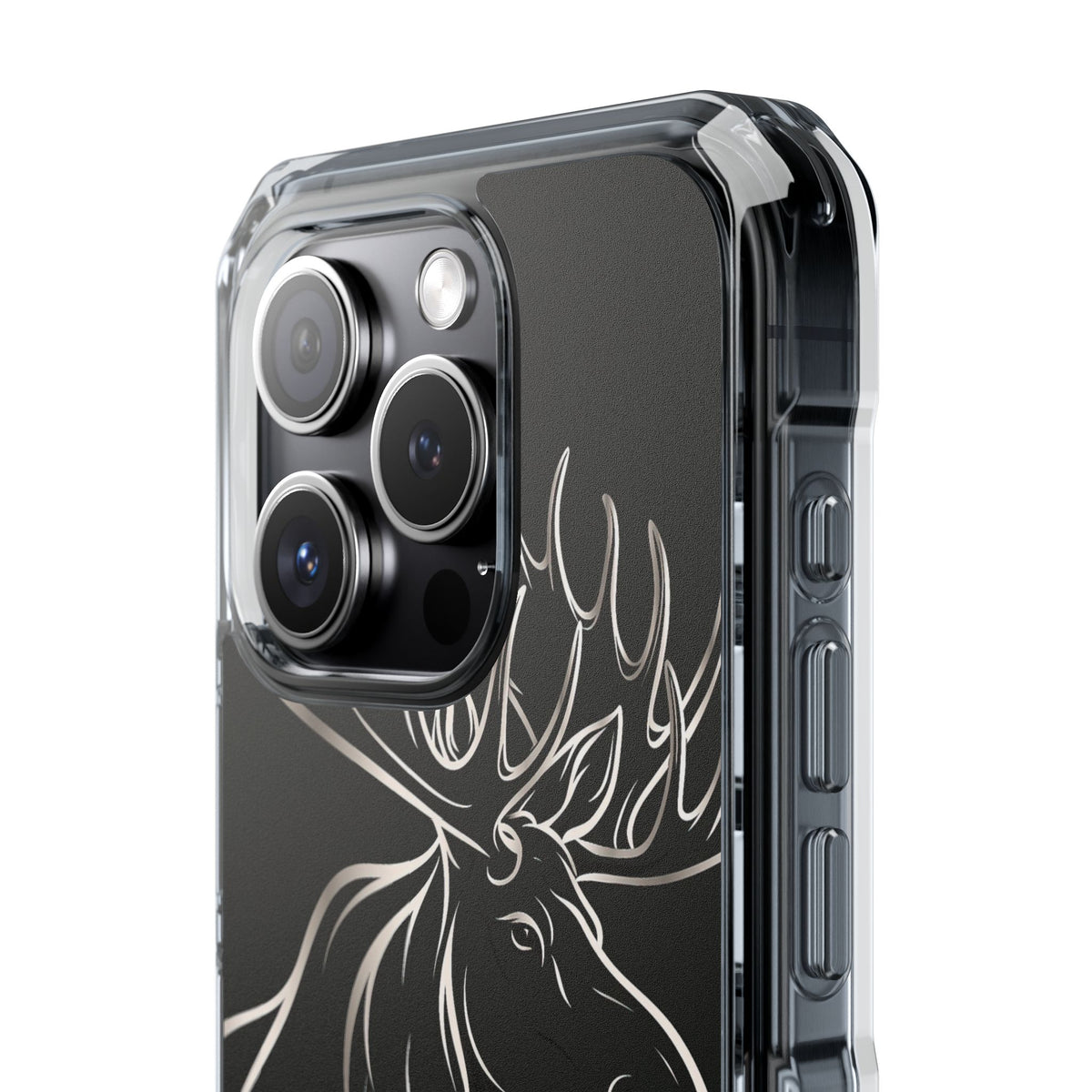 Nordic Moose Contour · Clear Impact Magnetic Phone Case for iPhone · Black