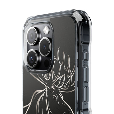 Nordic Moose Contour · Clear Impact Magnetic Phone Case for iPhone · Black