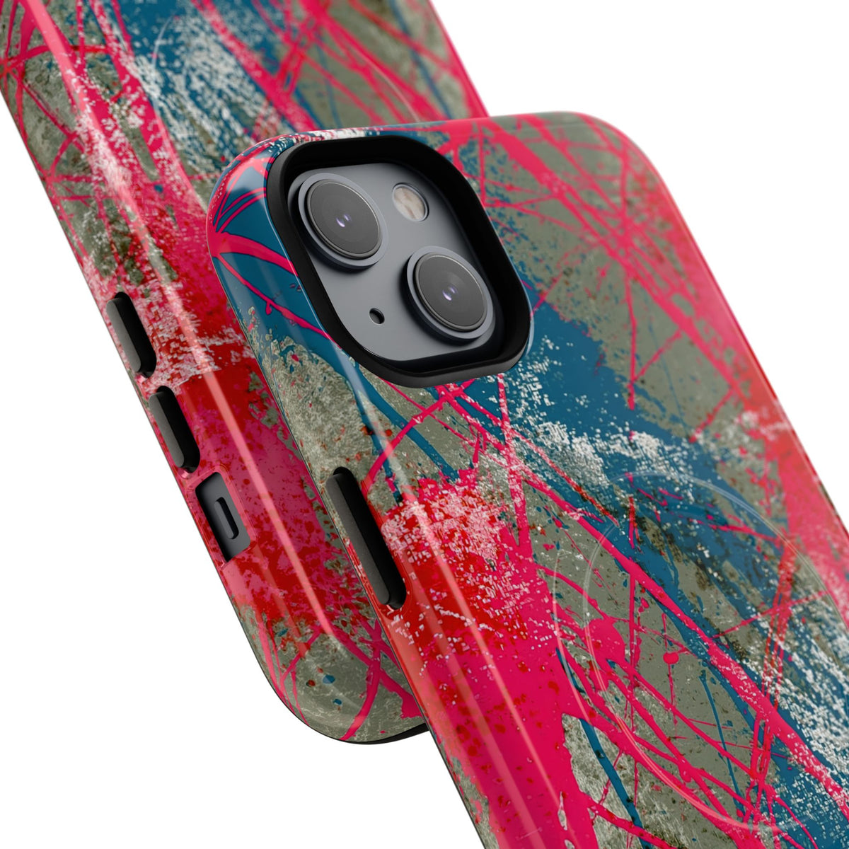 Neon Static Drip · Tough 2.0 Magnetic Phone Case for iPhone · Pink