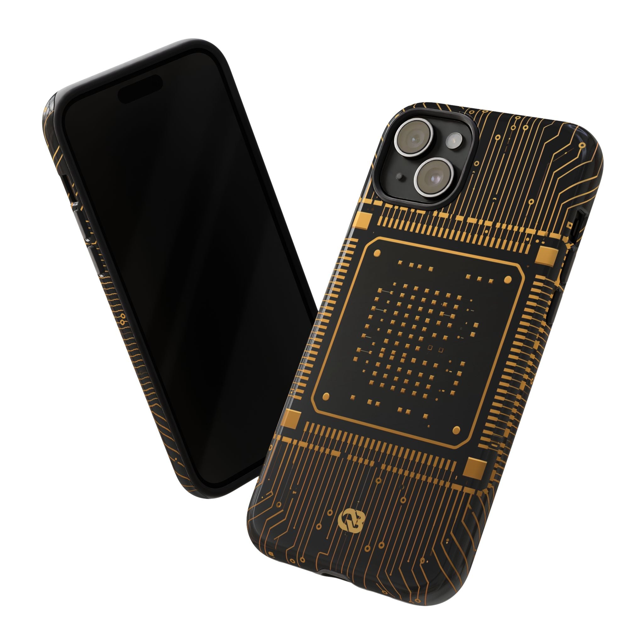 Gold Tough Phone Case for iPhone - Cyber Gold Processor