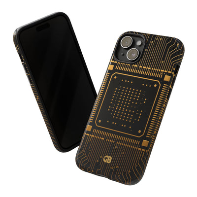 Gold Tough Phone Case for iPhone - Cyber Gold Processor