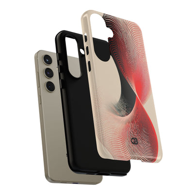 Red Tough Phone Case for Samsung - Crimson Grid Vortex