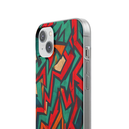 Crimson Zigzag iPhone 14 Plus Case - Soft