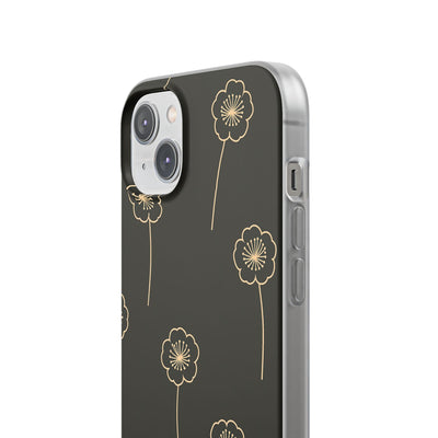 Black Lite Phone Case for iPhone - Obsidian Sand Petals
