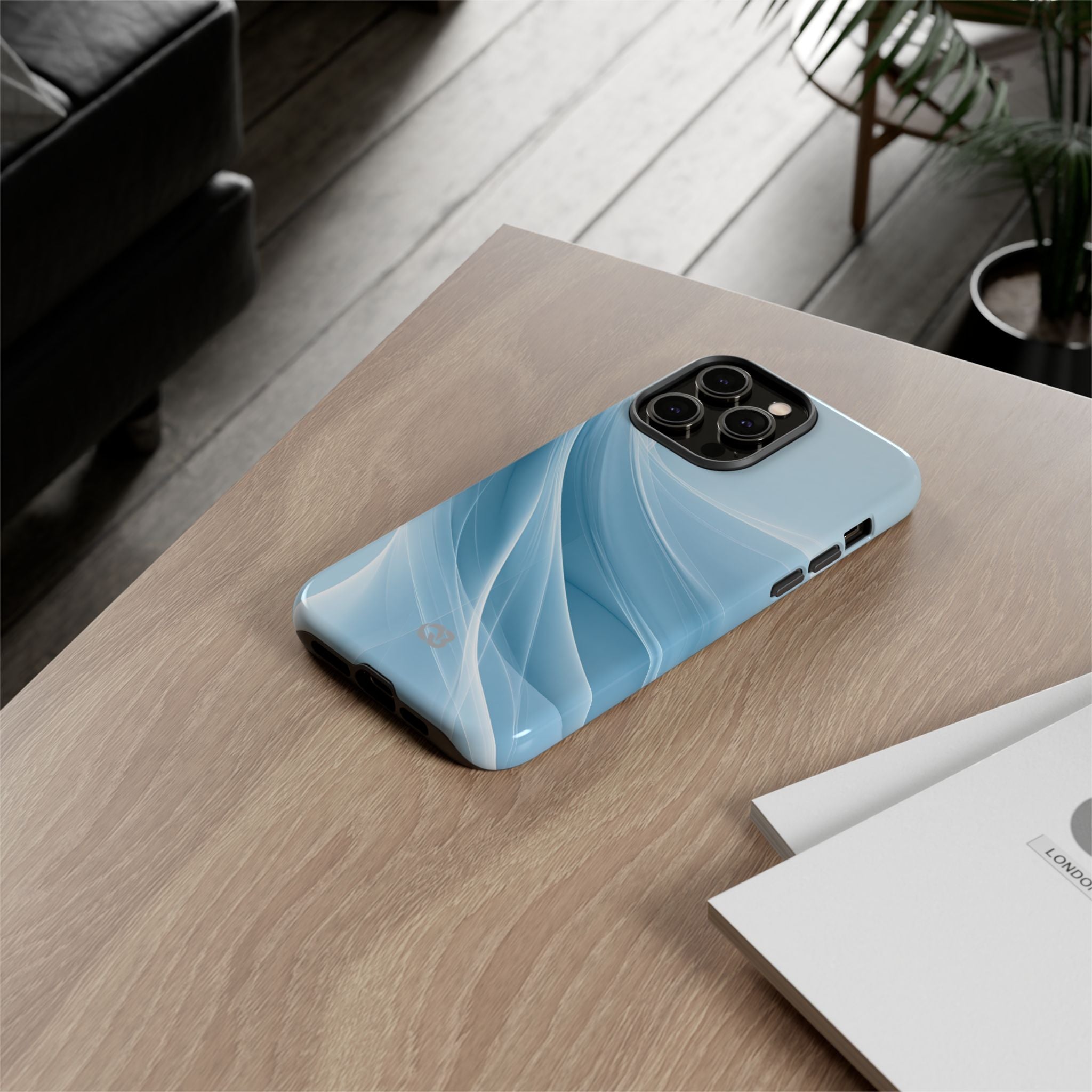Blue Tough Phone Case for iPhone - Arctic Silk Drift