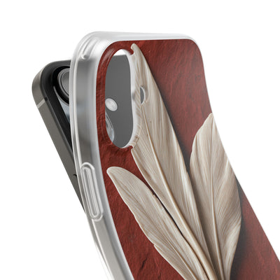 Carved Ivory Plume · Lite Phone Case for iPhone ·  Red