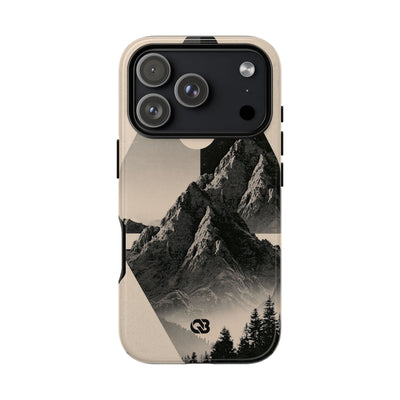 Beige Tough Phone Case for iPhone - Obsidian Summit Parchment