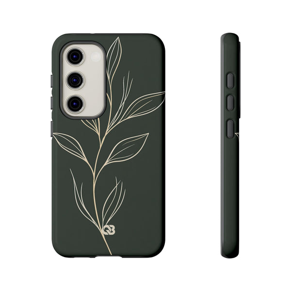 Minimal Botanical Stem · Tough Phone Case for Samsung · Green