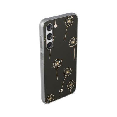 Black Lite Phone Case for Samsung - Obsidian Sand Petals