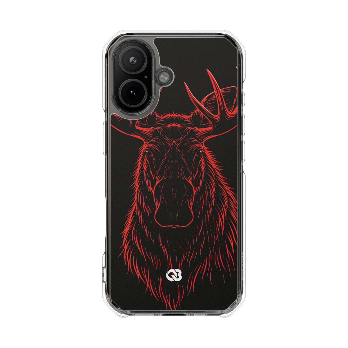 Nordic Moose Contour · Clear Impact Magnetic Phone Case for iPhone ·  Red