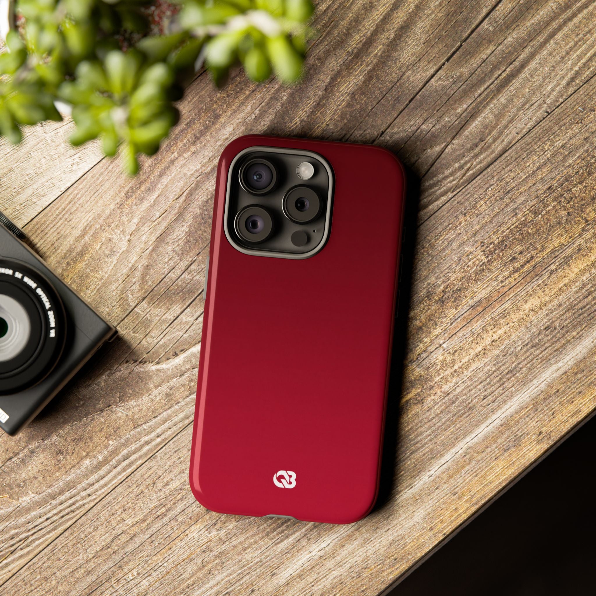 Red Tough Phone Case for iPhone - Crimson Velvet Fade
