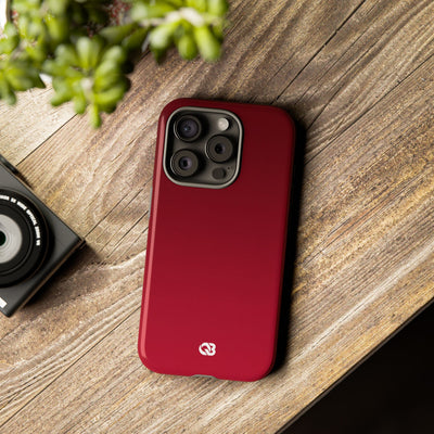 Red Tough Phone Case for iPhone - Crimson Velvet Fade