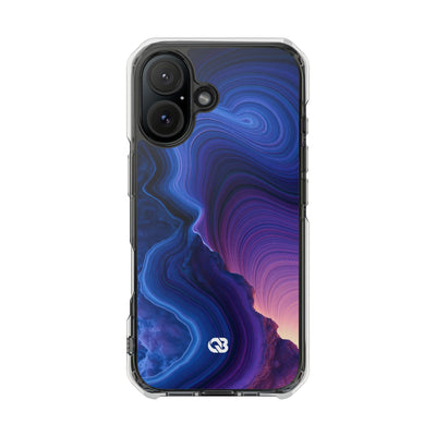 Radiant Strata · Clear Impact Magnetic Phone Case for iPhone · Blue