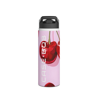 Glossy Cherry Glow - Stainless Steel Water Bottle