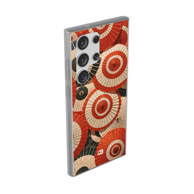 Vermilion Wagasa Motif · Lite Phone Case for Samsung · Red
