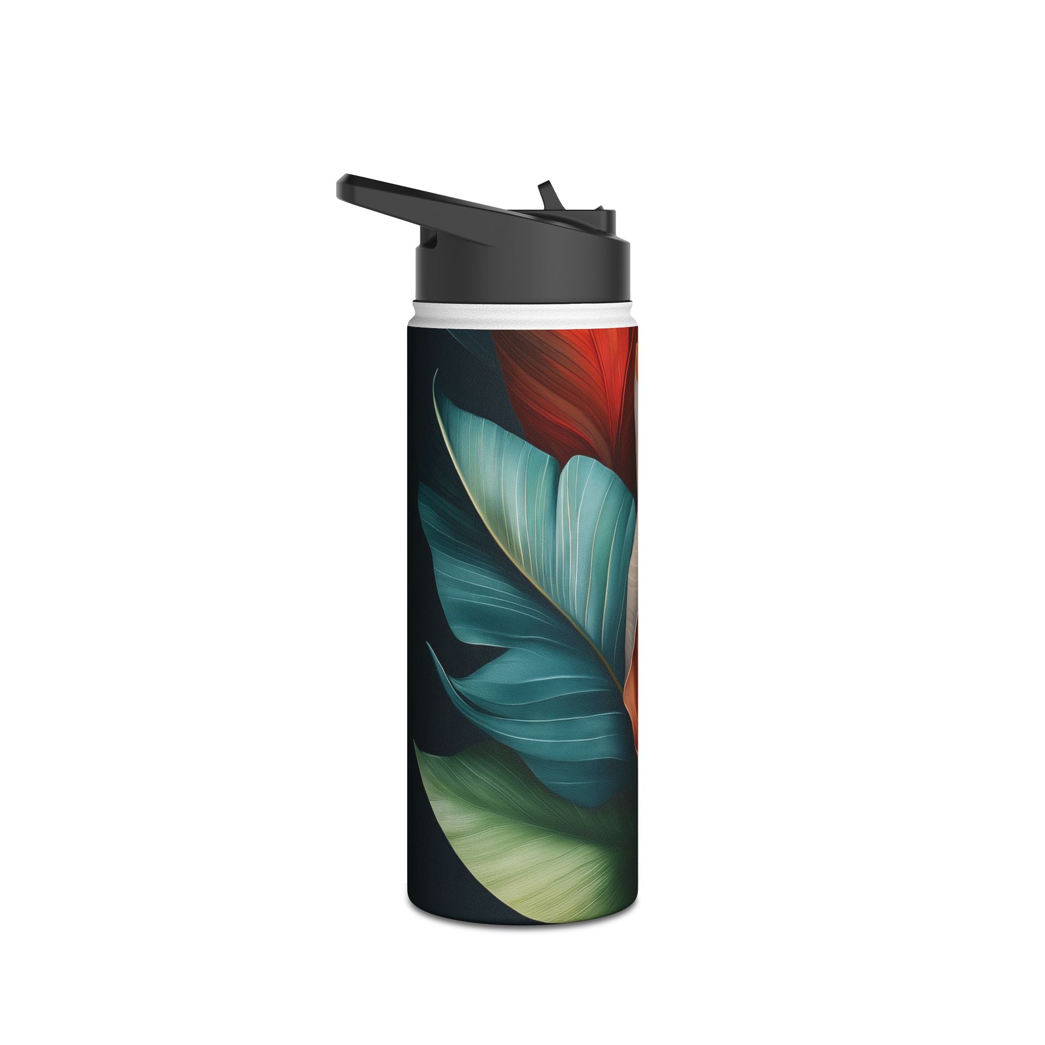Tropical Ember Leaves - Stainless Steel Water Bottle