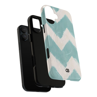 Teal Painted Chevron · Tough+ Phone Case for iPhone · Magsafe