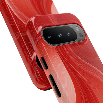 Crimson Contour · Tough Phone Case for Pixel ·  Red