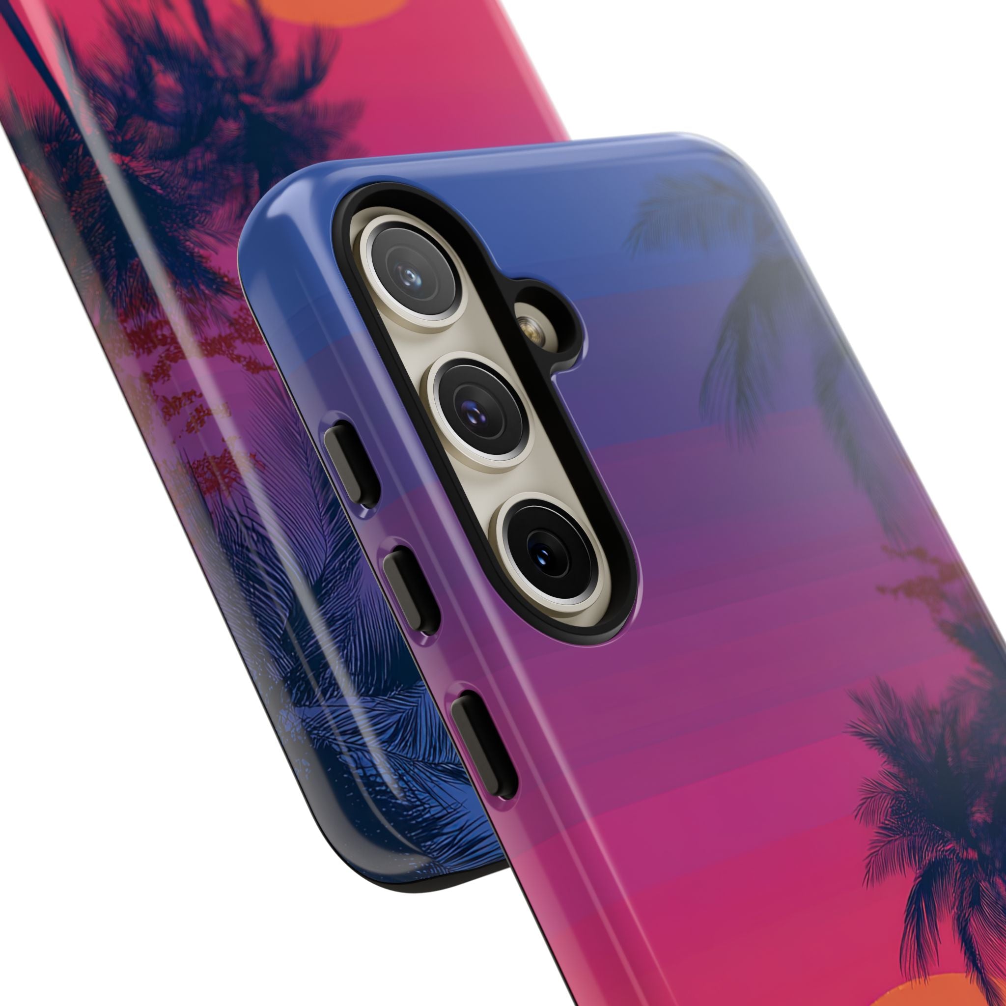 Neon Horizon Palms · Tough Coque de téléphone pour Samsung