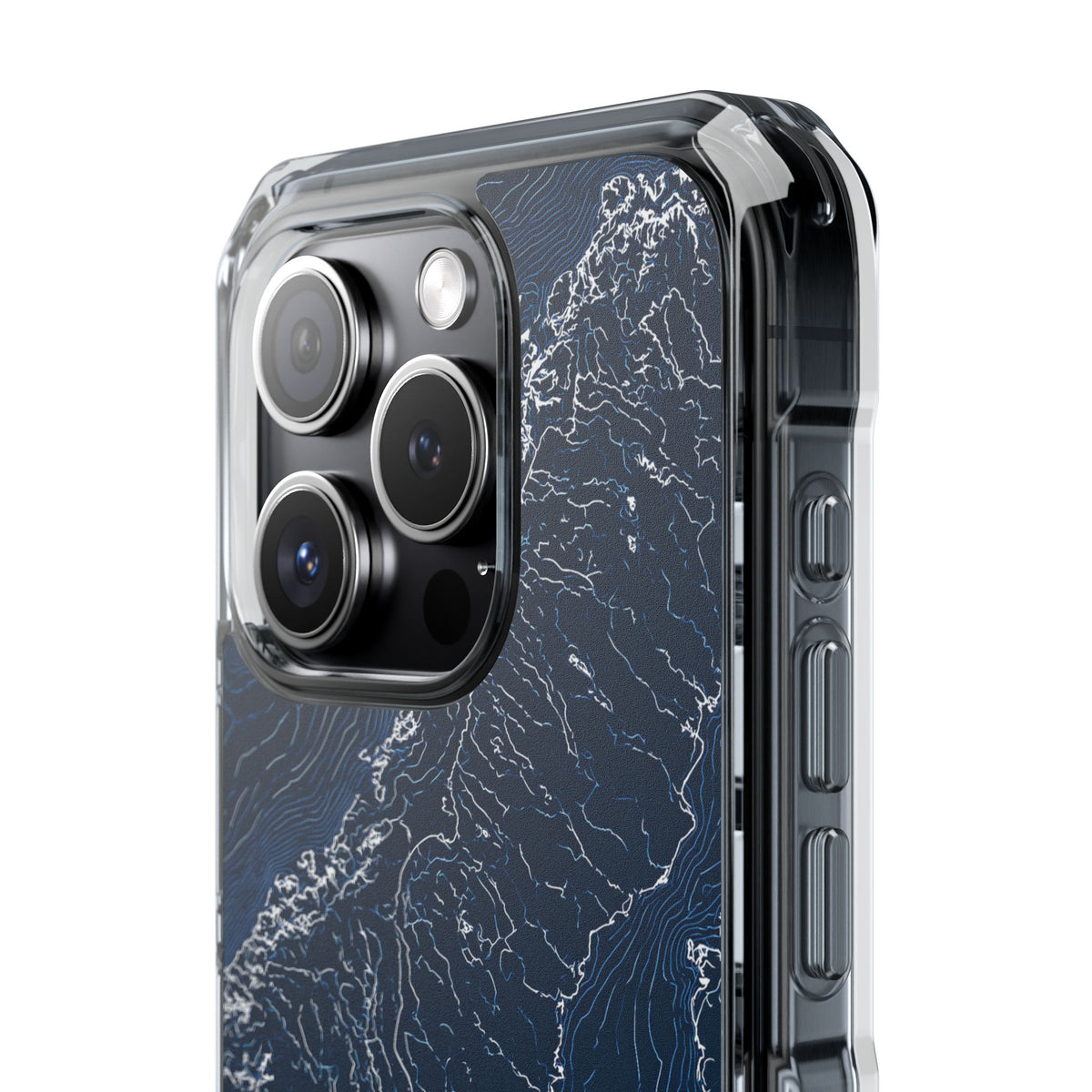 Nordic Contour Chart · Clear Impact Magnetic Phone Case for iPhone · Blue