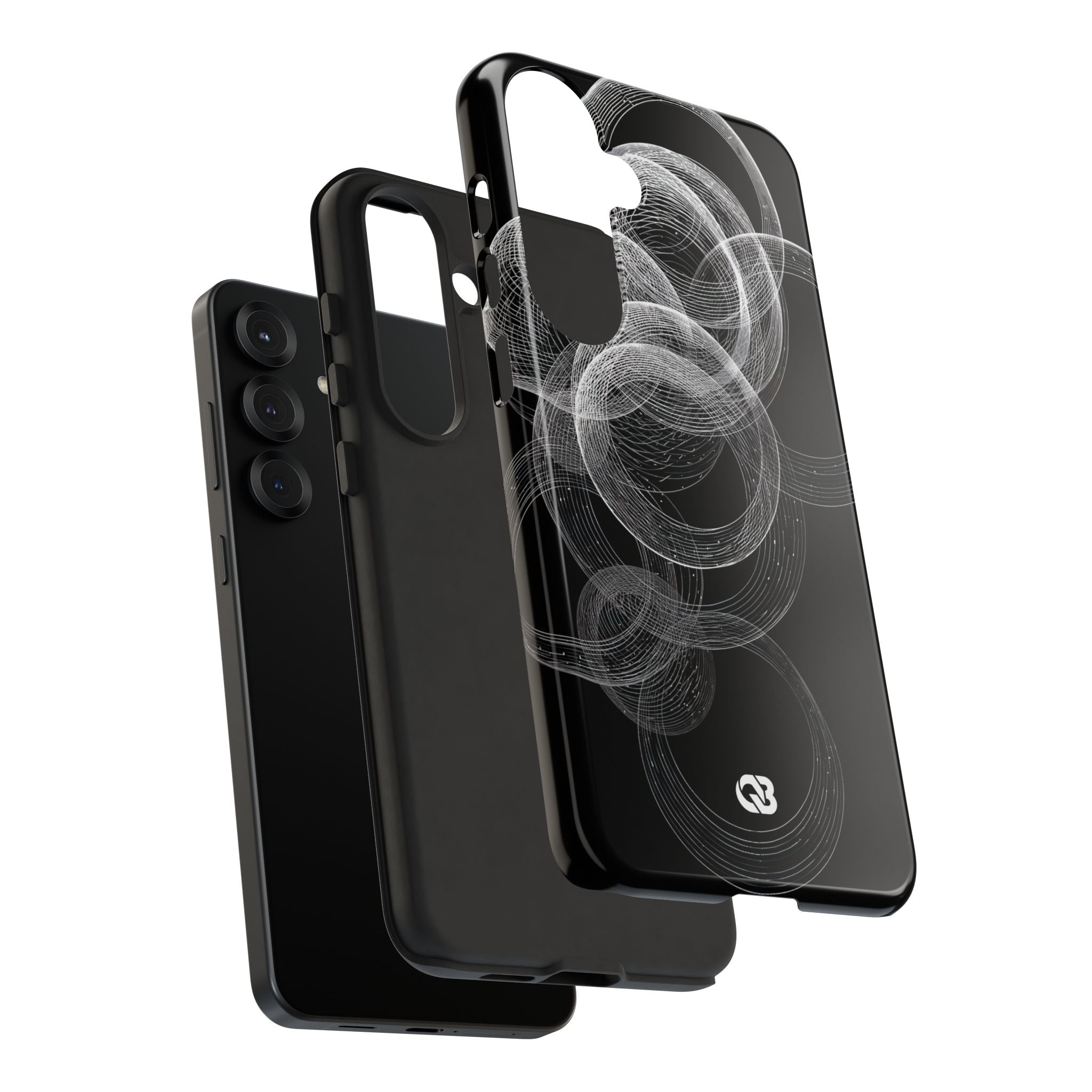 Black Tough Phone Case for Samsung - Kinetic Wireframe Orbit