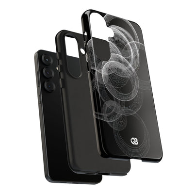 Black Tough Phone Case for Samsung - Kinetic Wireframe Orbit