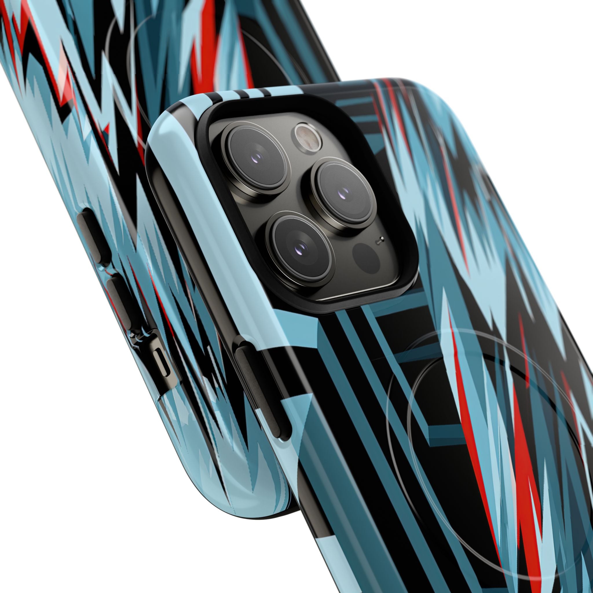 Blue Tough 2.0 Magsafe Phone Case for iPhone - Glitch Peak Cyan