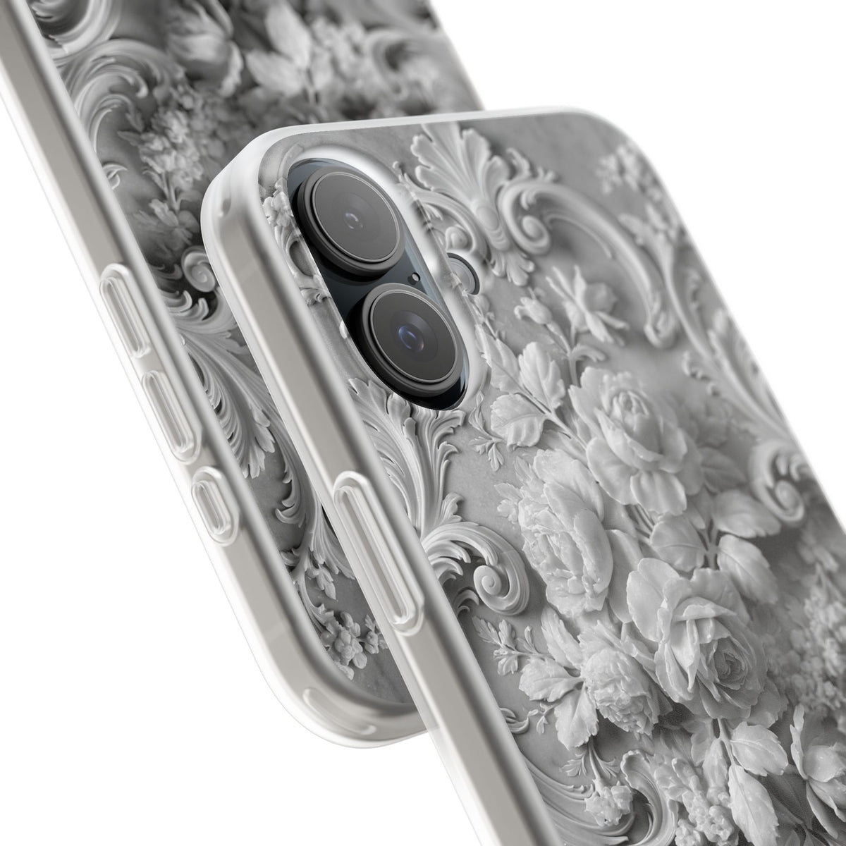 Rococo Marble Rose · Lite Phone Case for iPhone ·  White