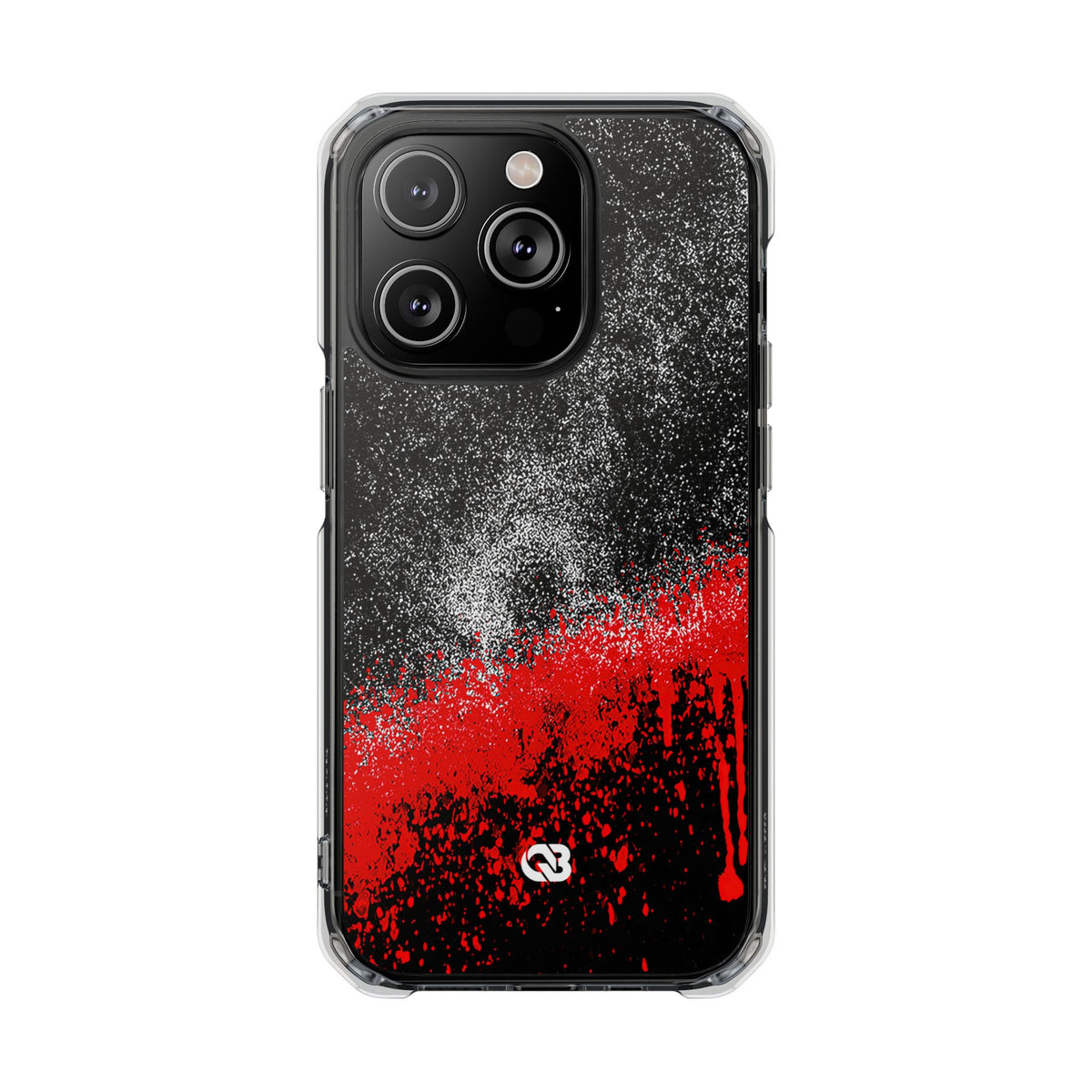 Crimson Noir Drip · Clear Impact Magnetic Phone Case for iPhone ·  Black