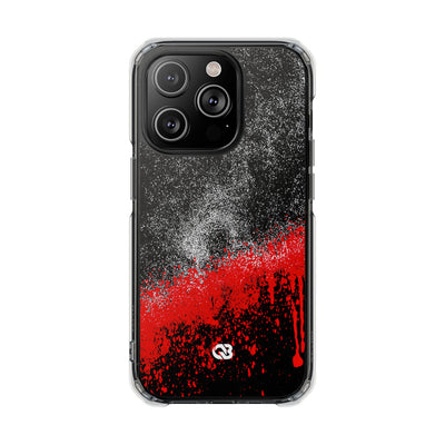 Crimson Noir Drip · Clear Impact Magnetic Phone Case for iPhone ·  Black