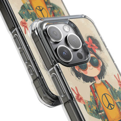 Retro Peace Girl · Impact Hoesje voor iPhone · Magsafe