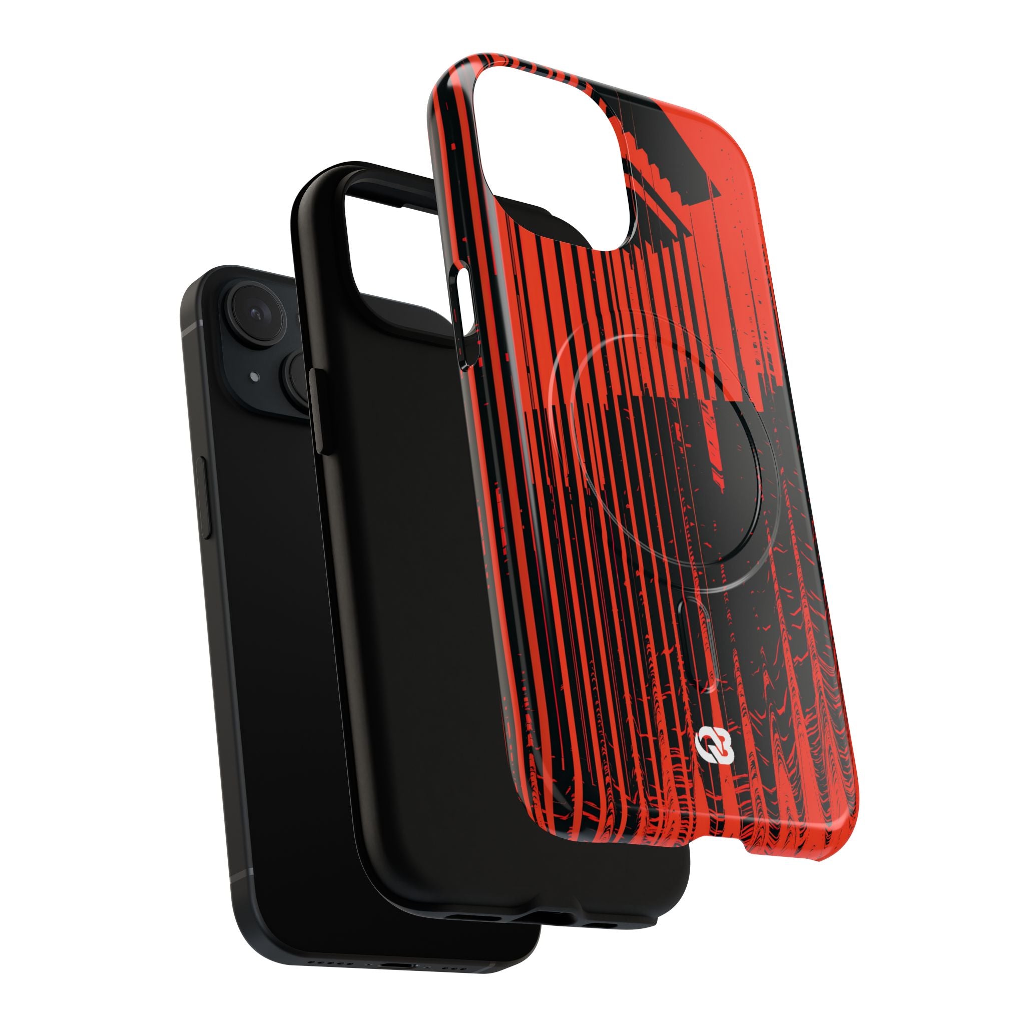 Red Tough 2.0 Magsafe Phone Case for iPhone - Crimson Brutalist Distortion