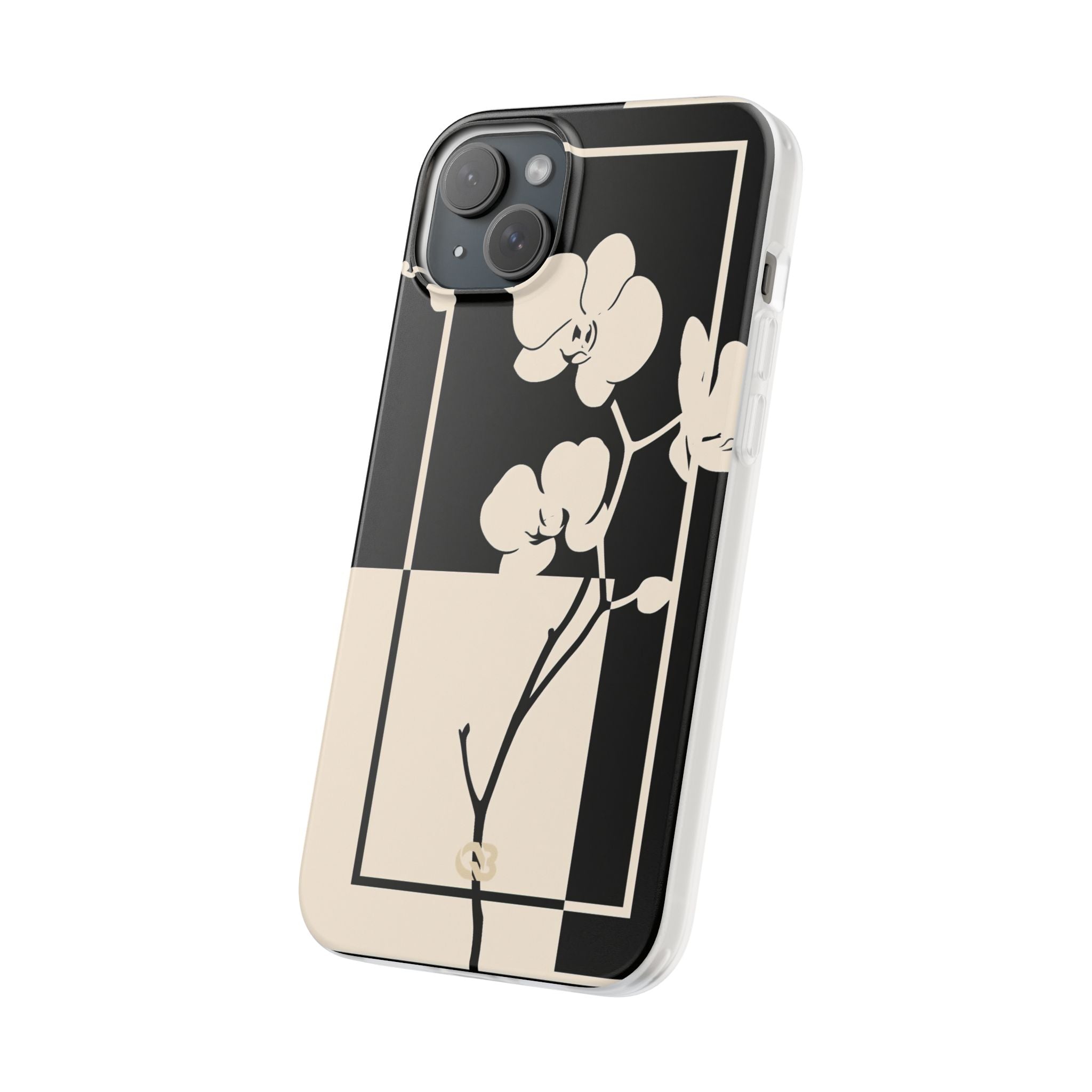 Beige Lite Phone Case for iPhone - Nocturnal Orchid Frame
