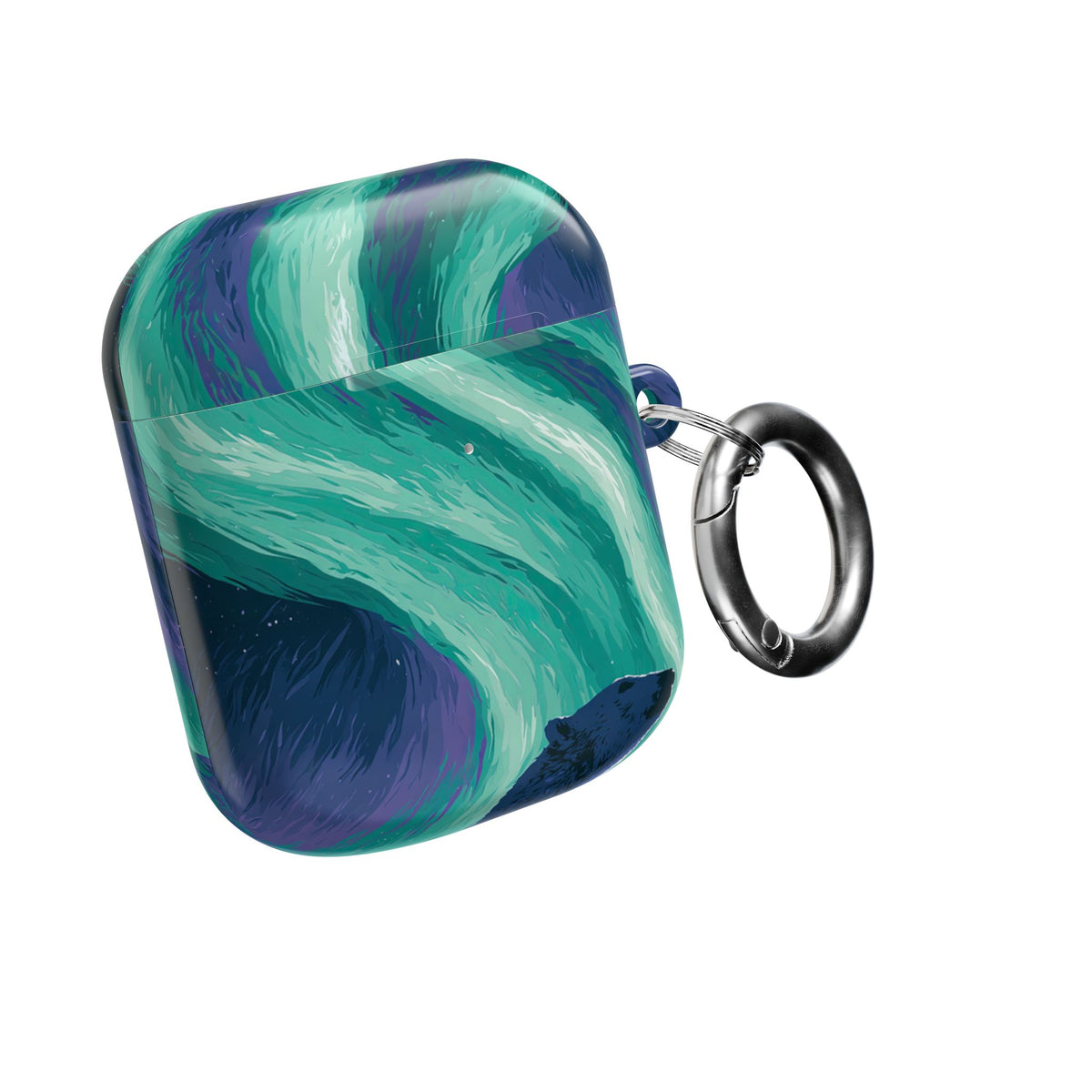 Arctic Aurora Bear · Hard Case for AirPods & AirPods Pro · Teal