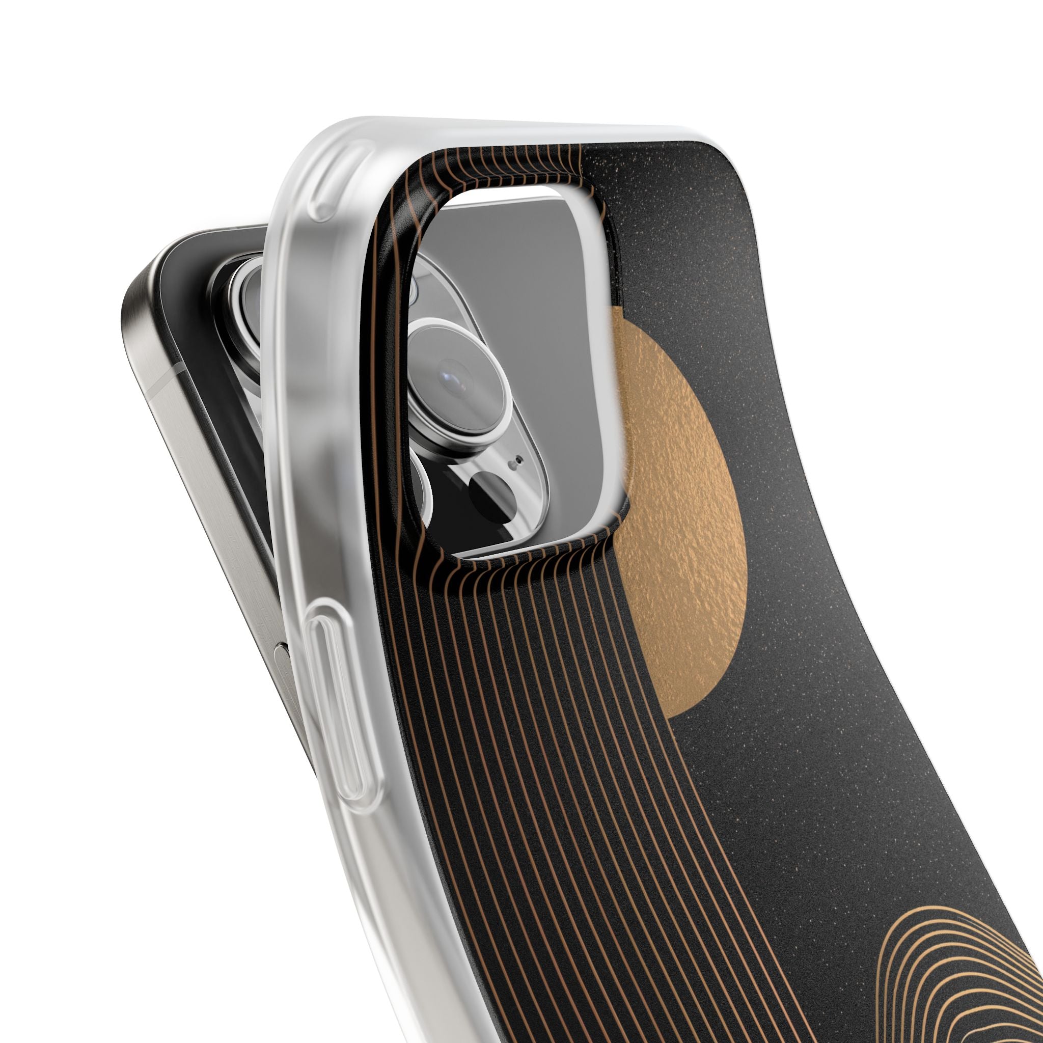 Gold Lite Phone Case for iPhone - Gilded Obsidian Dunes