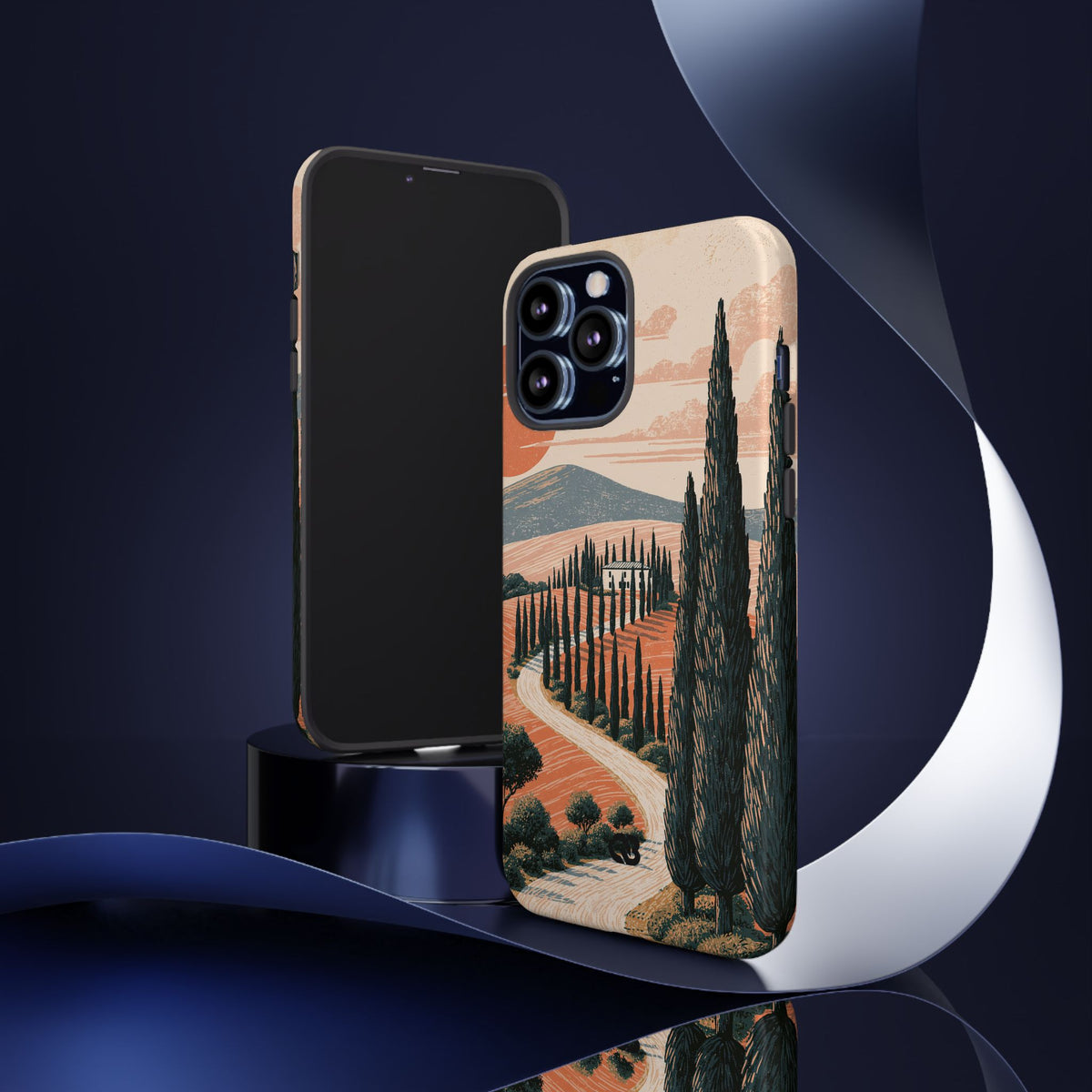 Tuscan Cypress Horizon · Tough Phone Case for iPhone · Orange
