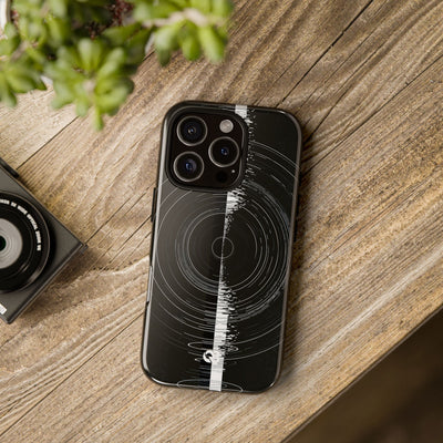 Black Tough Phone Case for iPhone - Obsidian Orbital Signal