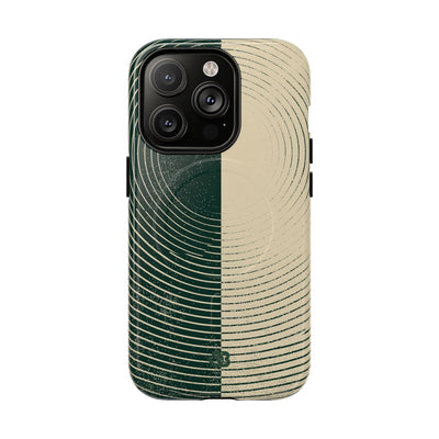 Green Tough 2.0 Magsafe Phone Case for iPhone - Evergreen Split Grain