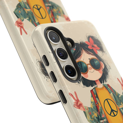 Retro Peace Girl · Tough Custodia per Samsung