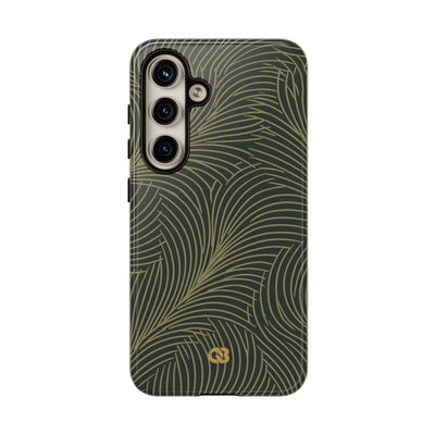 Green Tough Phone Case for Samsung - Dark Olive Plume