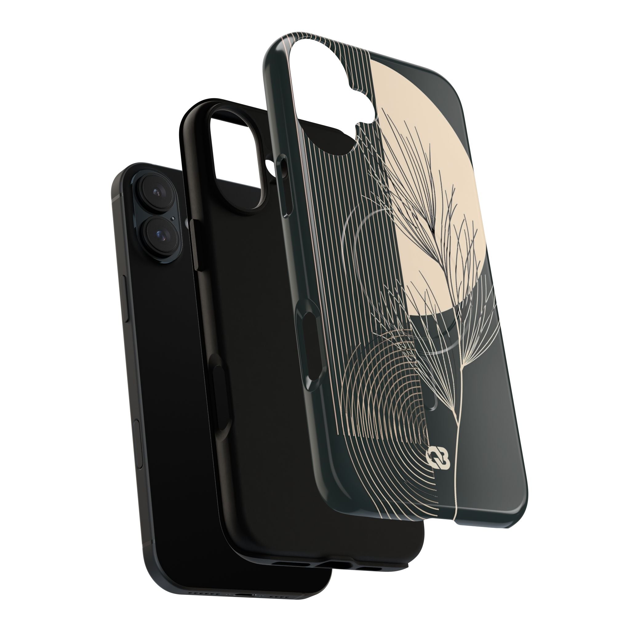Black Tough 2.0 Magsafe Phone Case for iPhone - Obsidian Sand Willow