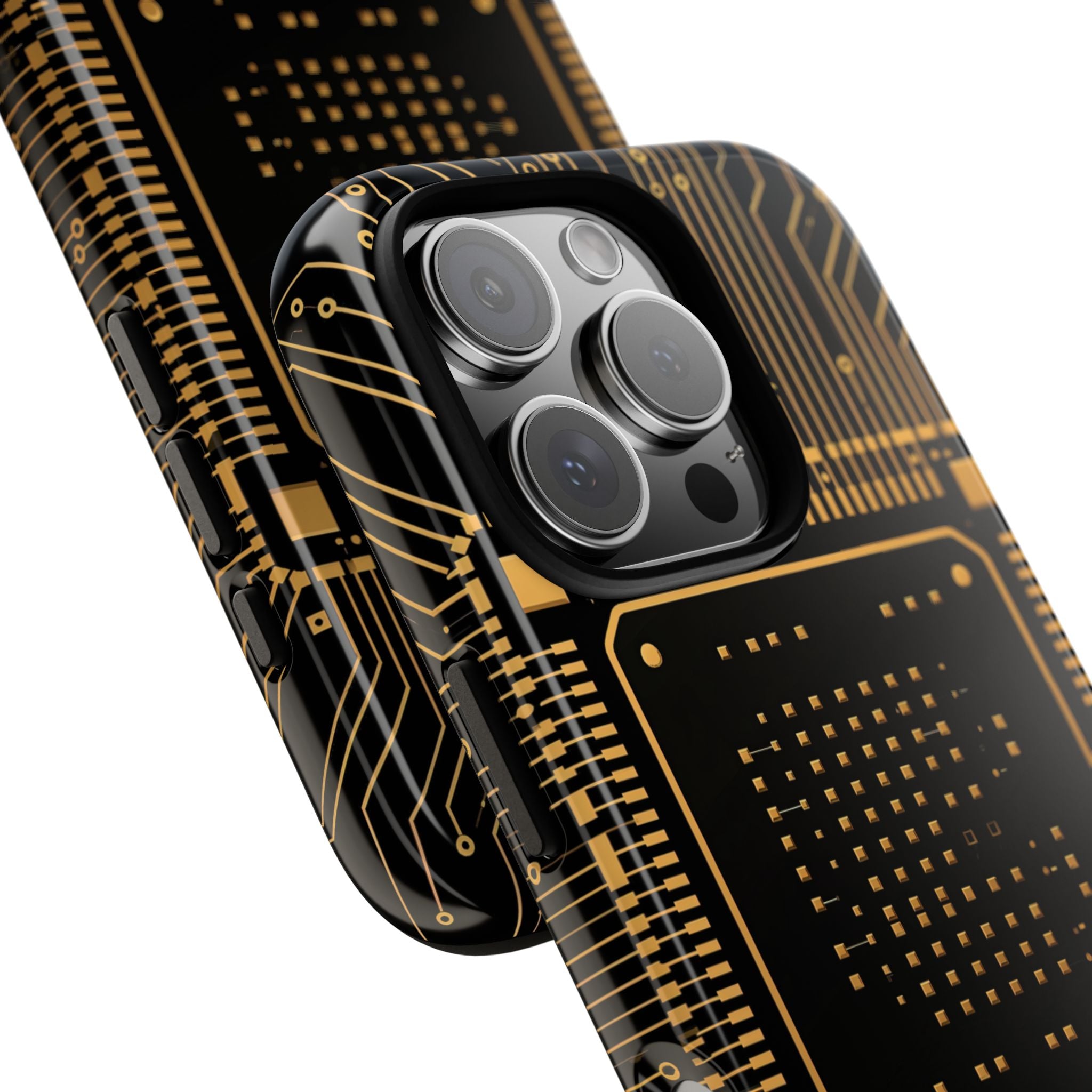 Gold Tough Phone Case for iPhone - Cyber Gold Processor