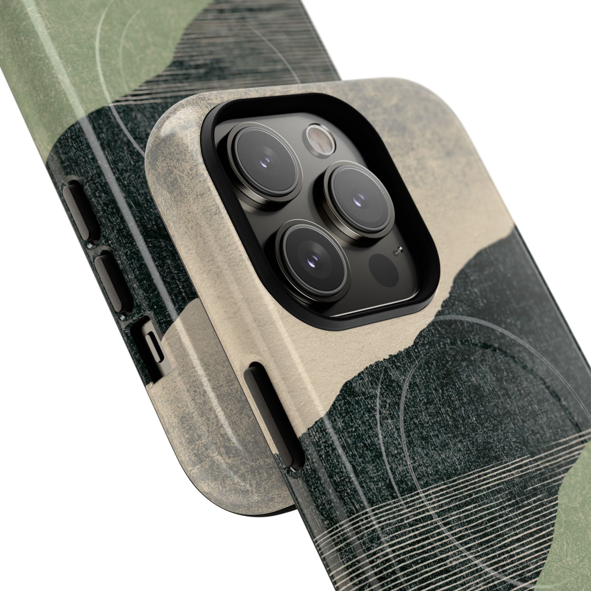 Green Tough 2.0 Magsafe Phone Case for iPhone - Moss Ridge Grain
