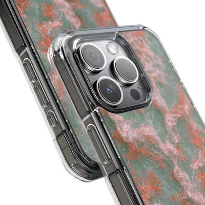 Coral Pixel Matrix · Clear Impact Magnetic Phone Case for iPhone · Green